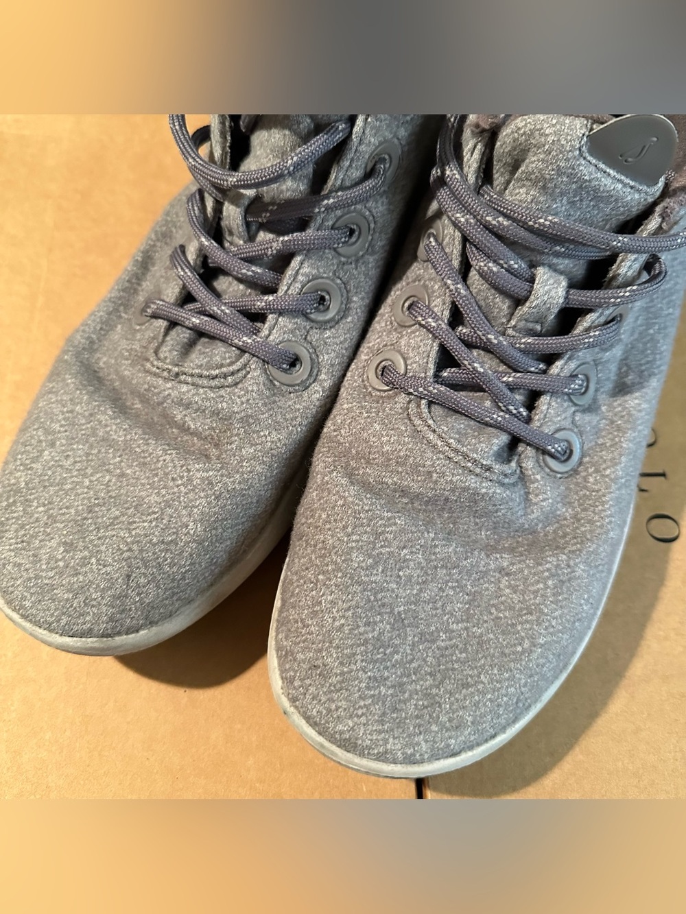 Allbirds Men’s Gray Knit Lace-Up High-Top Sneakers